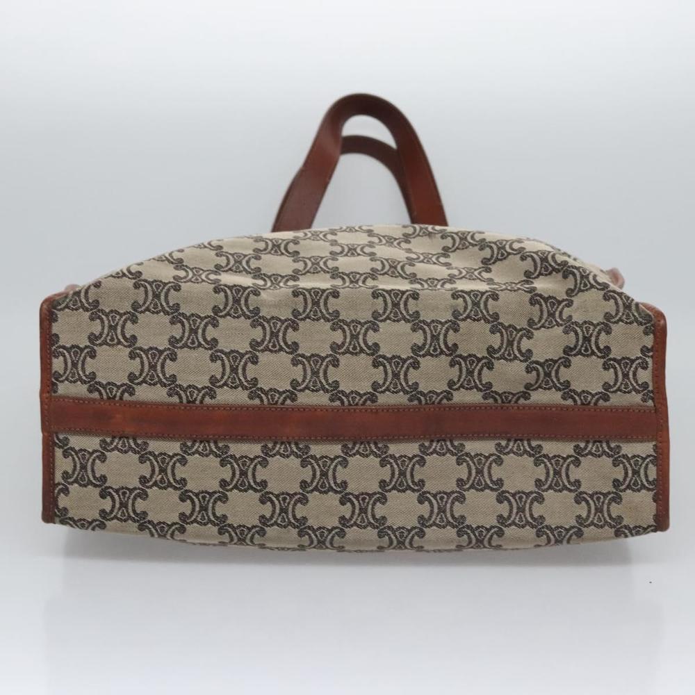 CELINE Paris Macadam Canvas Tote Bag Beige Brown gold Auth bs23078 - Picture 5 of 16